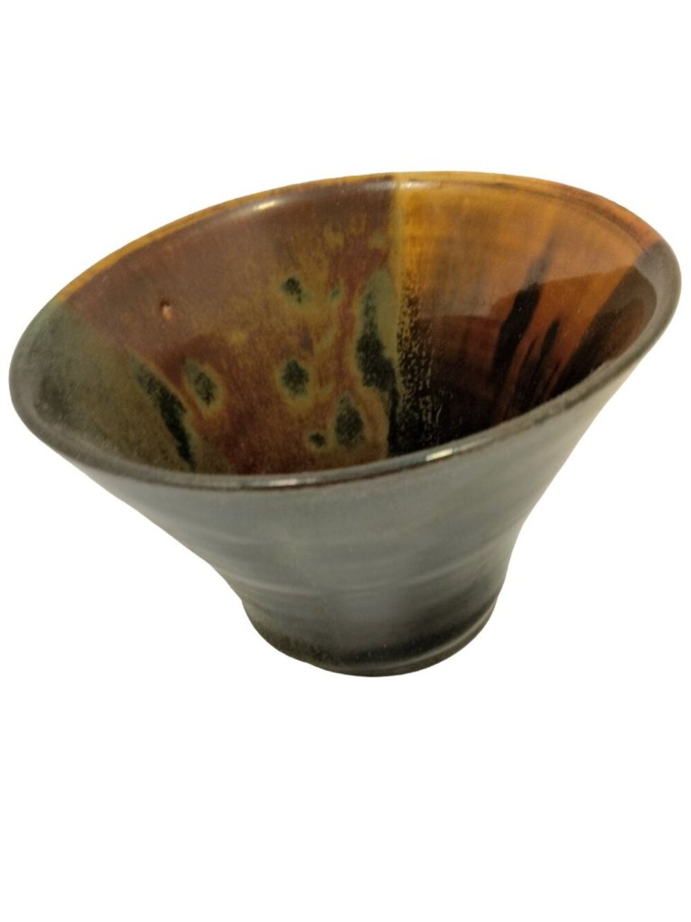 Earthenware Studio Art Rustic Pottery Bowl Brown Earth Tones Vase Planter USA - Picture 3 of 9